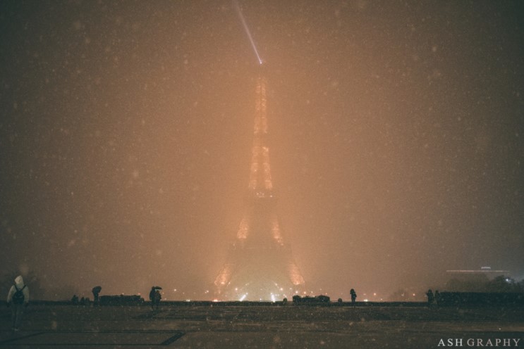 [파리스냅] 에펠탑에 함박눈이 내렸어요! 우와! 12월 파리 날씨
