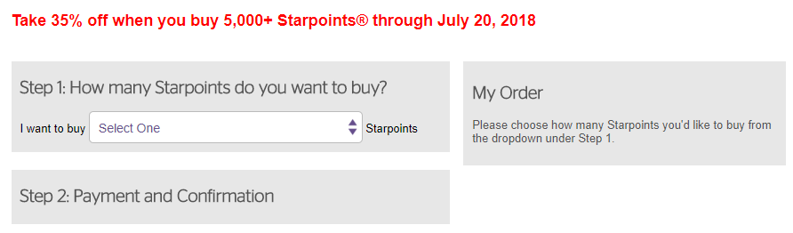[SPG] 스타 포인트 구매 35% 할인 프로모션 (18년 7월 20일 까지)