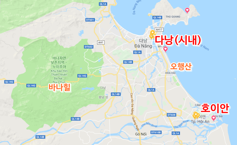 베트남 다낭여행 3박4일 일정 호이안까지 완벽 정리(지도)