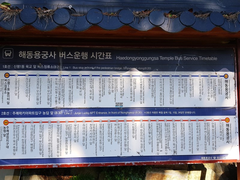 부산여행코스추천, 바닷가 사찰 해동용궁사(버스운행시간표)