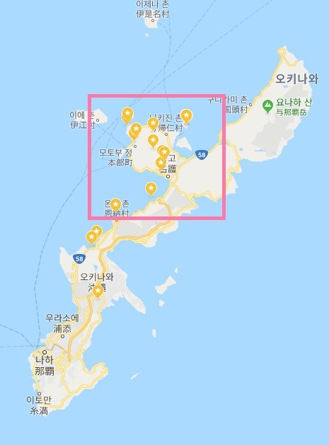 오키나와 렌트카 예약팁과 북부투어 코스 (지도, 맵코드)