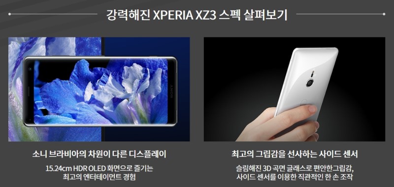 소니 엑스페리아 XZ3 6인치 OLED QHD + HDR, PS4 리모트까지..