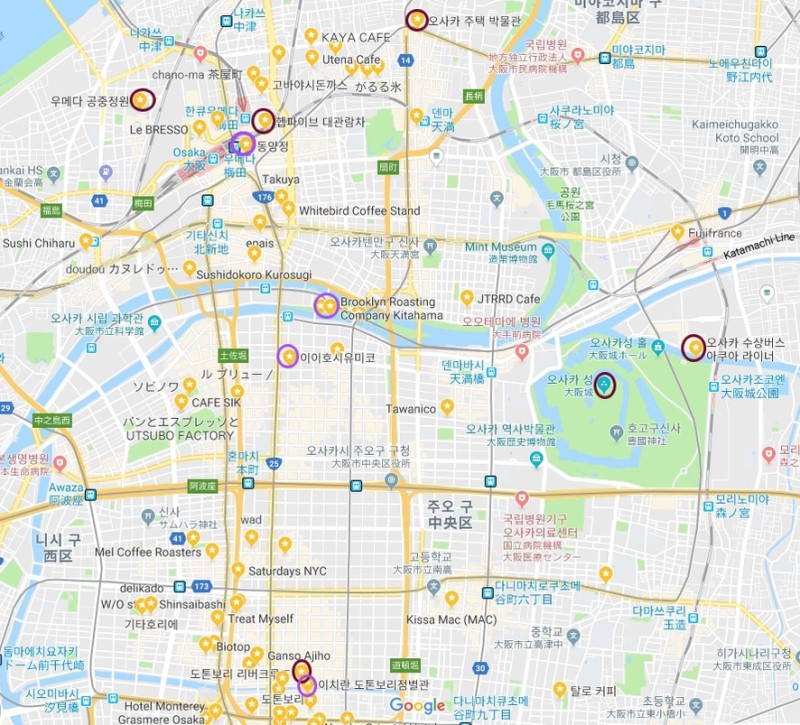 여자혼자 해외여행 2박3일 오사카 자유여행 코스와 경비, 지도