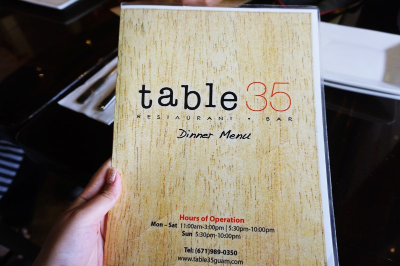 괌 맛집 두번째 방문한 테이블35(Table 35)후기, 메뉴