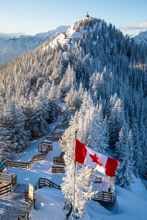 캐나다 겨울여행 - 밴프 곤돌라에서 내려다보는 겨울 풍경