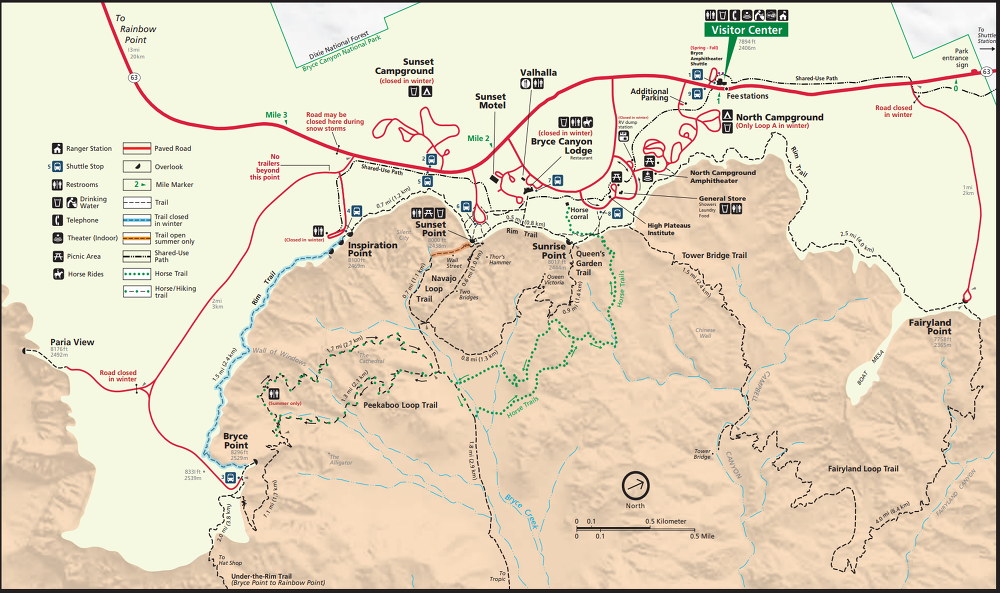 [미국자유여행] 브라이스캐년 국립공원 완전정복 (지도, 홈페이지, 트레일, 셔틀버스)
