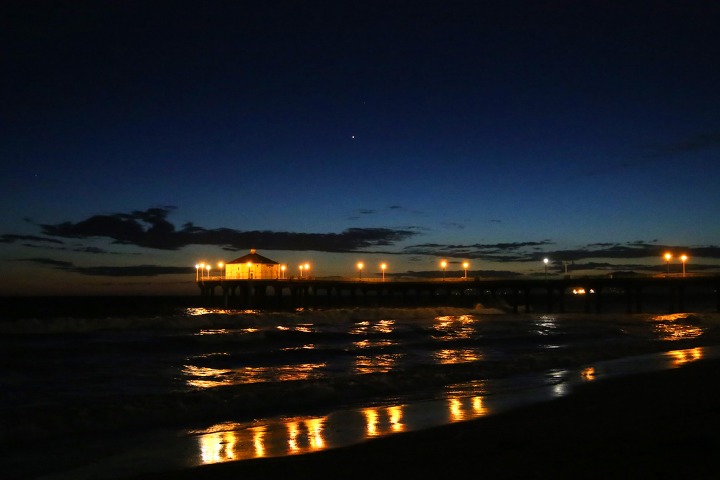파란색 형광으로 빛나는 파도, bioluminescent waves 찾아간 맨하탄비치(Manhattan Beach) 바닷가