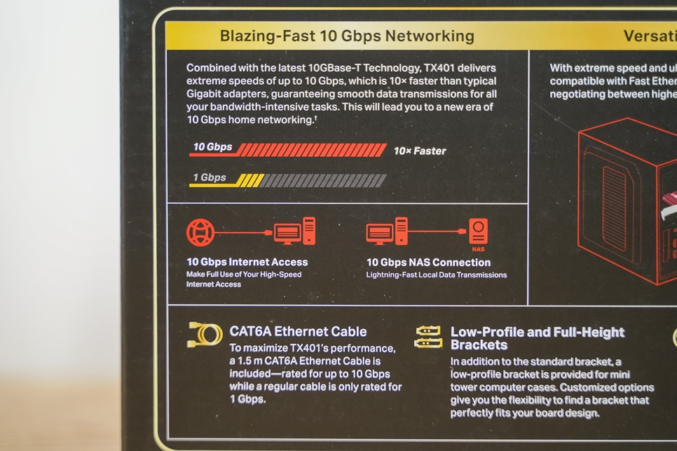 데스크탑 랜카드, 10Gbps 기가비트를 지원하는 TX401