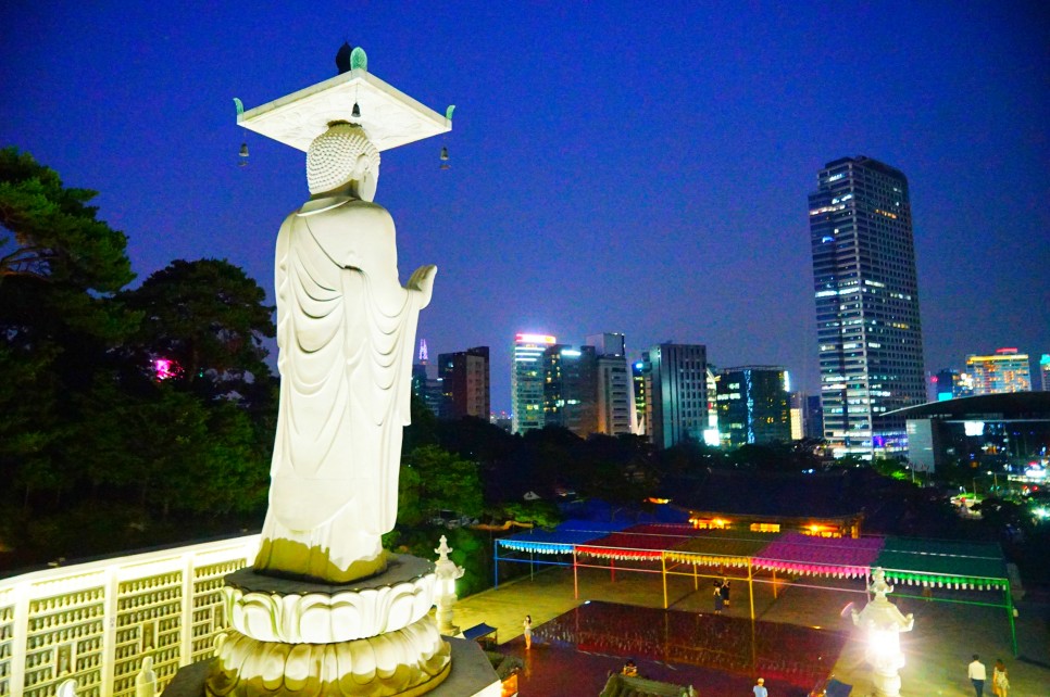 서울 야경 명소 사진찍기 좋은 사람없는 곳 신라시대의 절 봉은사