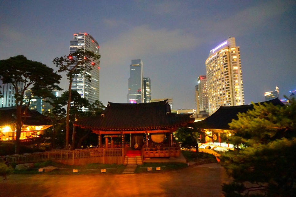 서울 야경 명소 사진찍기 좋은 사람없는 곳 신라시대의 절 봉은사