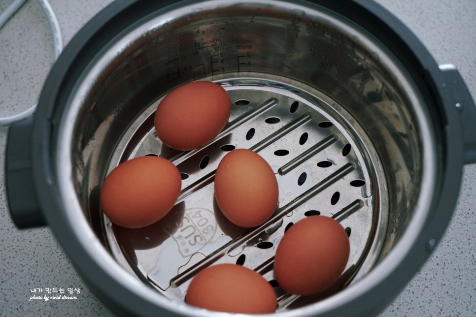 휴롬 스팀팟으로 차돌박이 채소말이랑 삶은 계란 10분이면 완성