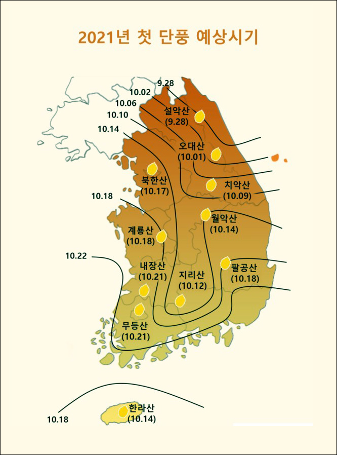 가을 단풍 명소 설악산 국립공원 2021 단풍시기