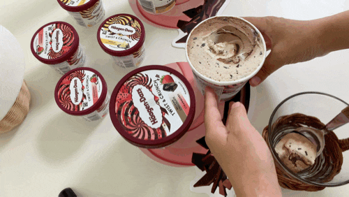 하겐다즈 프리미엄 디저트 아이스크림 두 가지 맛이 하나로 트위스트