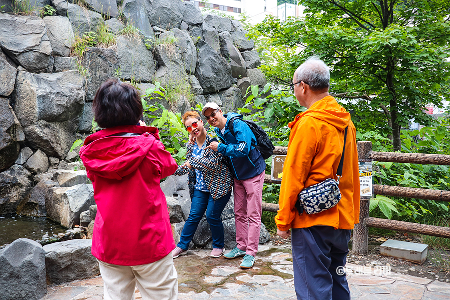 일본 온천여행 삿포로 조잔케이 온천물에 계란 삶기