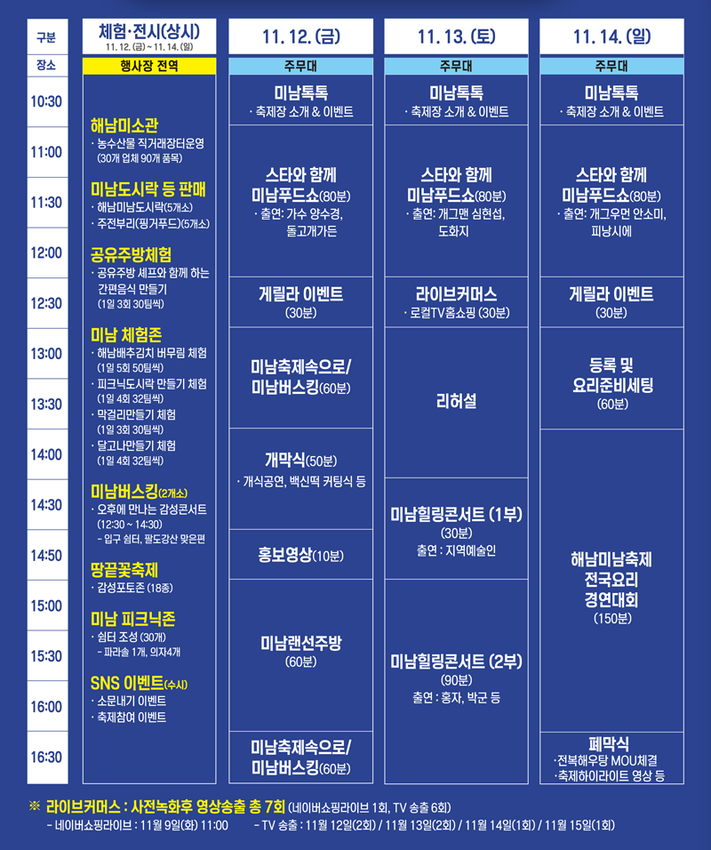 11월 전남축제 2021 해남미남축제