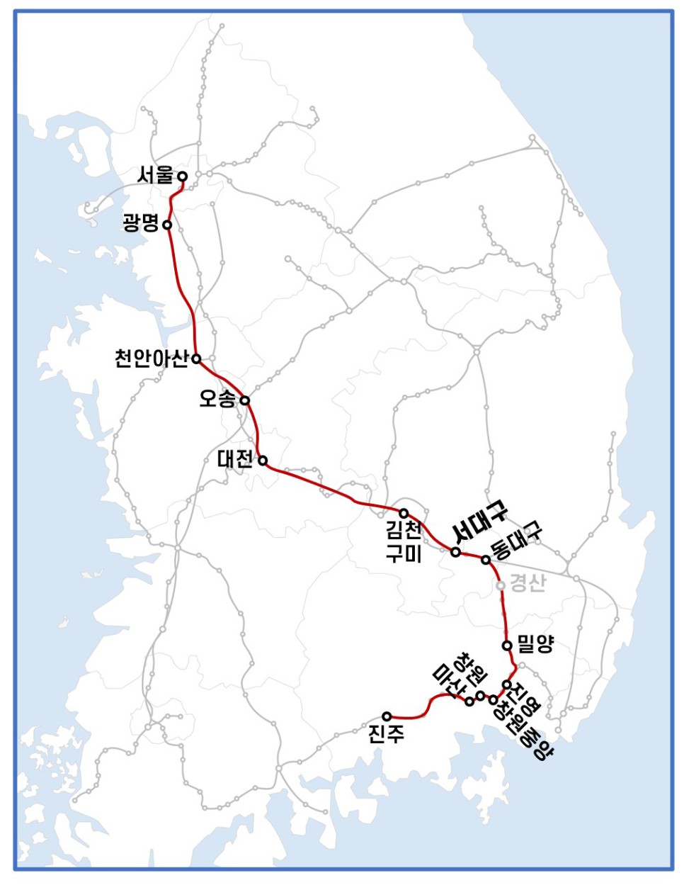 3월 31일 개통 KTX·SRT 서대구역  노선(+ 행신역 강릉 KTX)