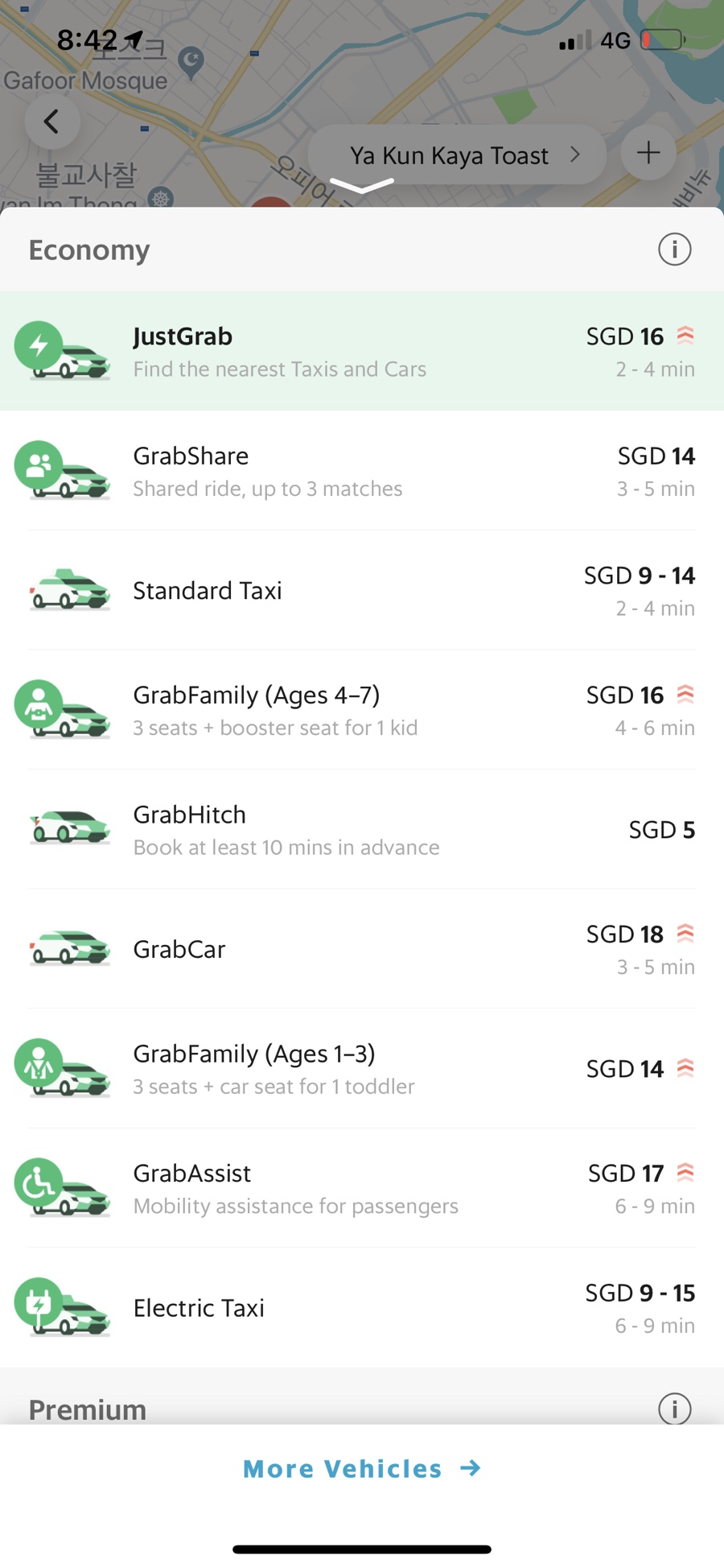 싱가포르 유심 태국 유심칩으로 그랩 택시 이용
