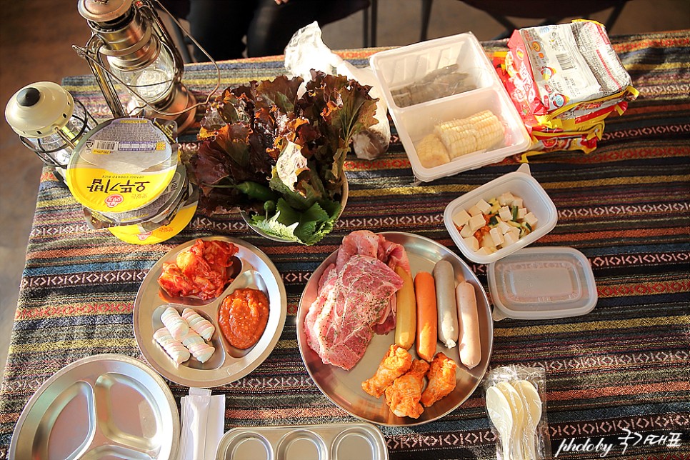 경남 글램핑 부산근교 사천 J글램핑 음식과 준비물