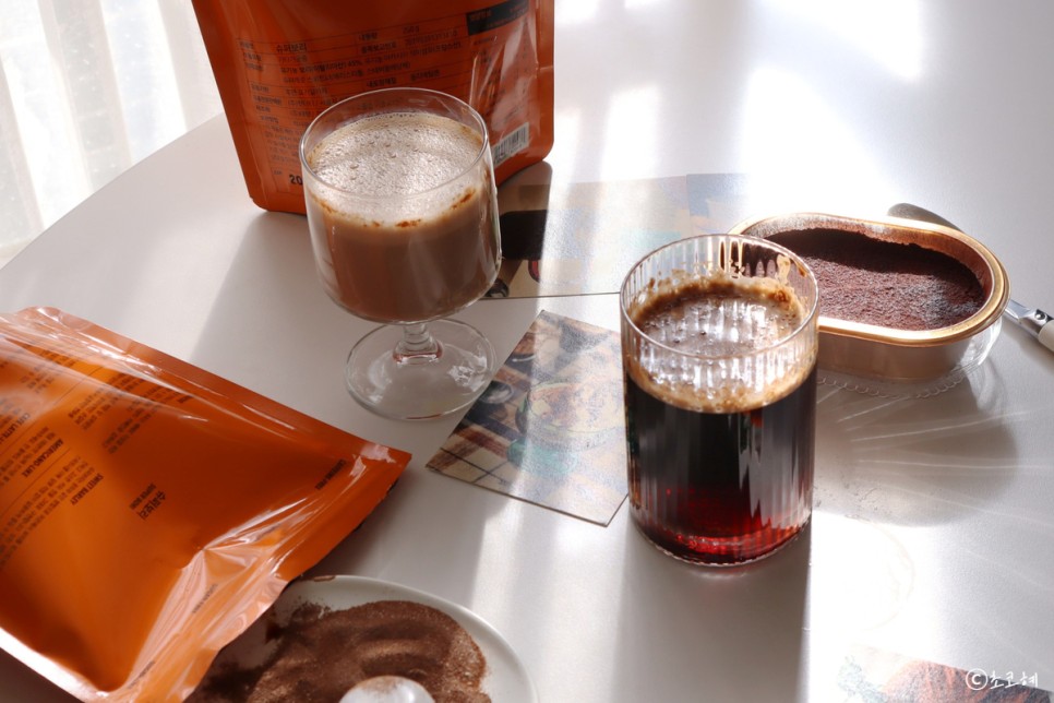 슈퍼말차 브랜드 신제품 커피대용 카페인없는 슈퍼보리 홈카페 즐기기