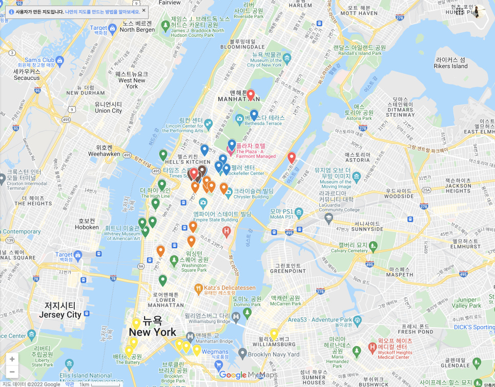뉴욕 여행 코스 자유의 여신상 크루즈 뉴욕 지도 꿀팁!