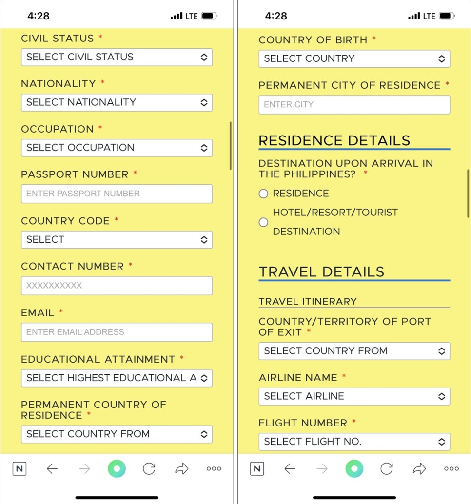 필리핀 세부 여행 시작 : 필리핀 입국 서류 절차 및 유심