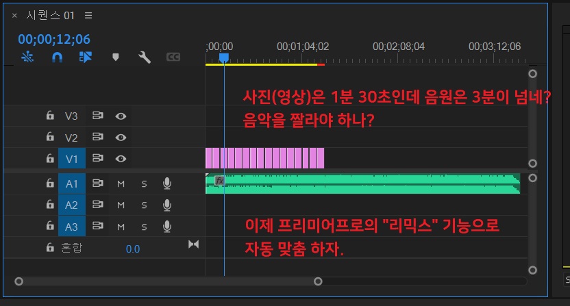 사진으로 뮤직비디오 동영상 만들기 (프리미어 프로)