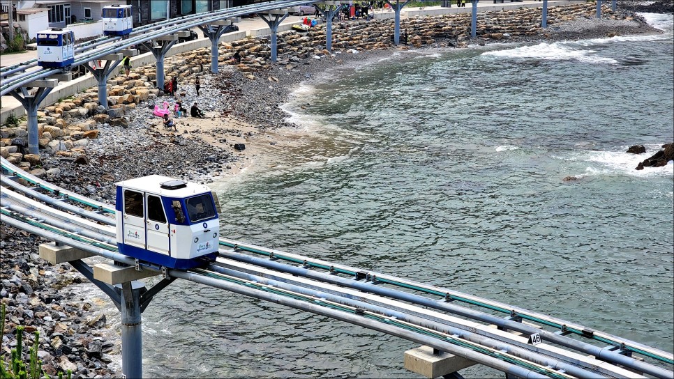 동해안 여행 경북 울진 하트해변 모노레일 죽변항 죽변해안스카이레일!