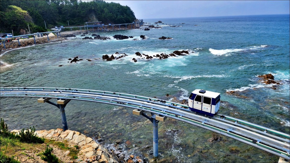 동해안 여행 경북 울진 하트해변 모노레일 죽변항 죽변해안스카이레일!