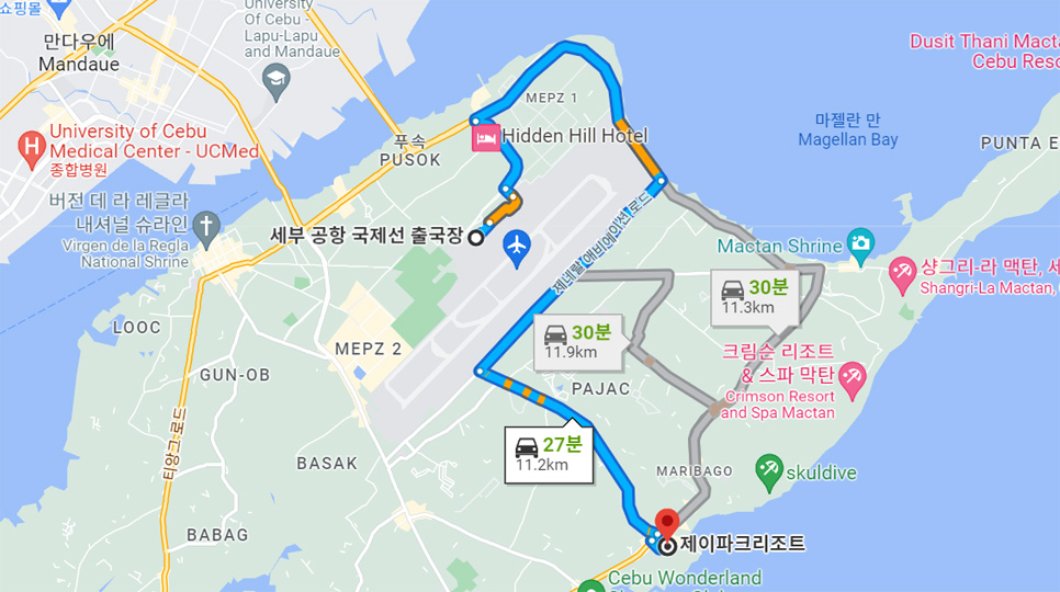 3박4일 해외여행 공항 접근성 좋은 동남아휴양지 순위 / 여행지 운항정보