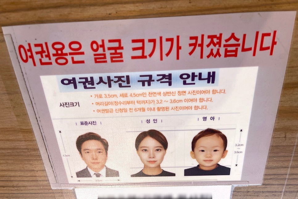 여권 사진 규격 변경 사이즈 눈썹 귀 가격 앞머리!