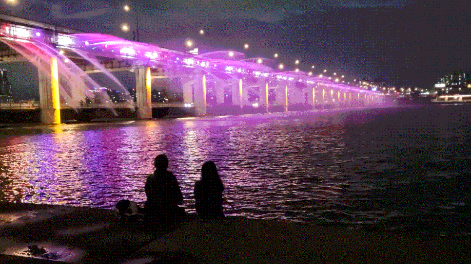 서울 야경 명소 세빛섬 & 한강 반포지구 반포대교 달빛무지개분수