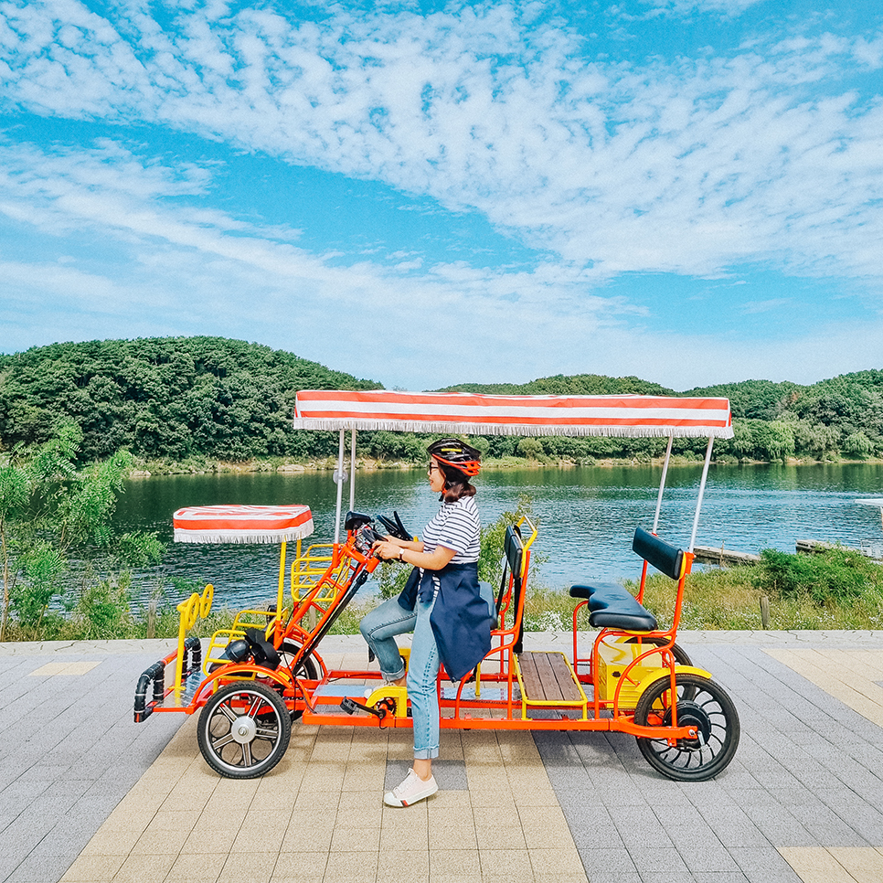 여주 전기 자전거 렌탈 편하게 강천보 남한강 자전거길 여행
