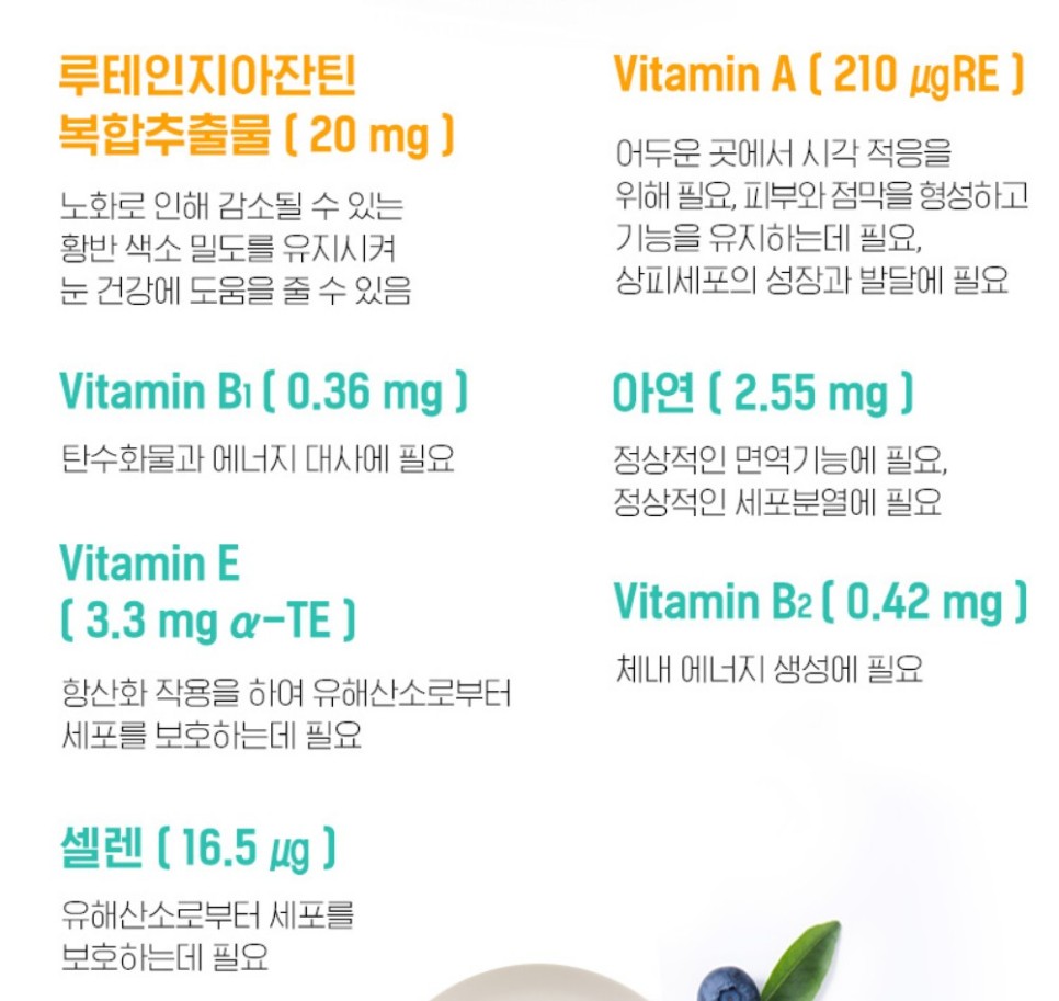 눈이 피로할 때 루테인지아잔틴 164 눈건강영양제 챙겨요