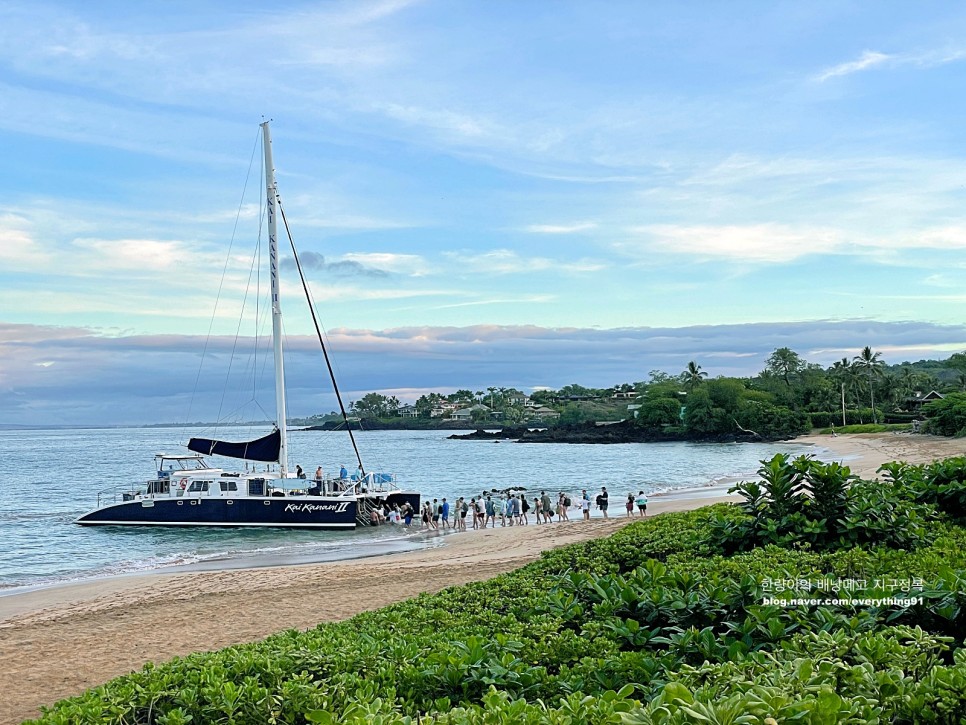 하와이 마우이 여행 몰로키니 섬 터틀타운 스노쿨링 요트 투어