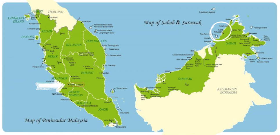 코타키나발루 여행 날씨 비행시간 입국 후기 + 말레이시아 지도