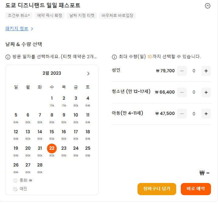 일본 도쿄 디즈니랜드 티켓 입장권 할인 퍼레이드 시간