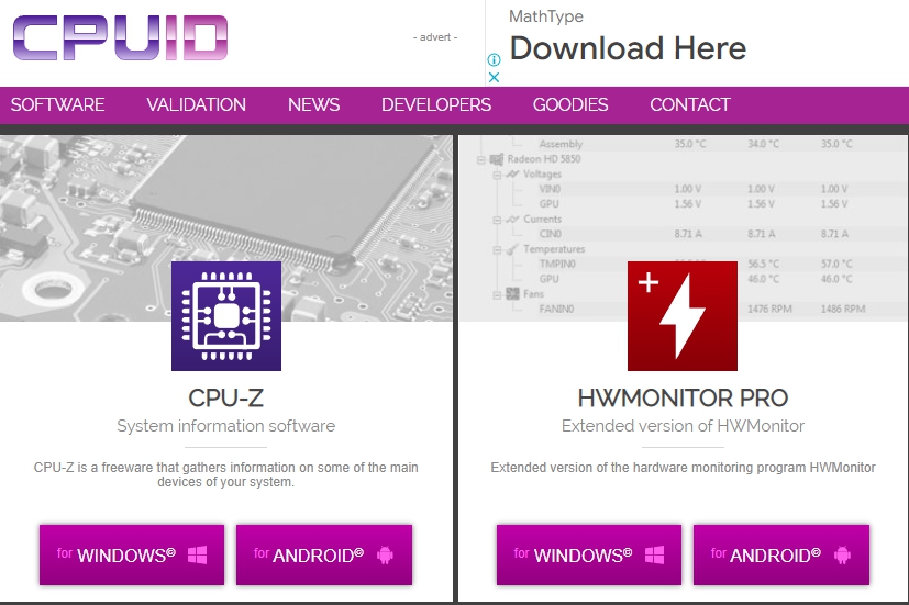 CPU-Z 컴퓨터 노트북 사양 확인 및 CPU, GPU 온도 체크 하드웨어 모니터