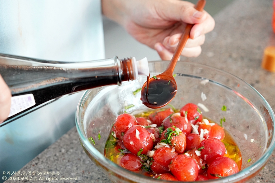 방울 토마토 마리네이드 만들기 보관 방울토마토 절임 꿀맛 방울토마토요리