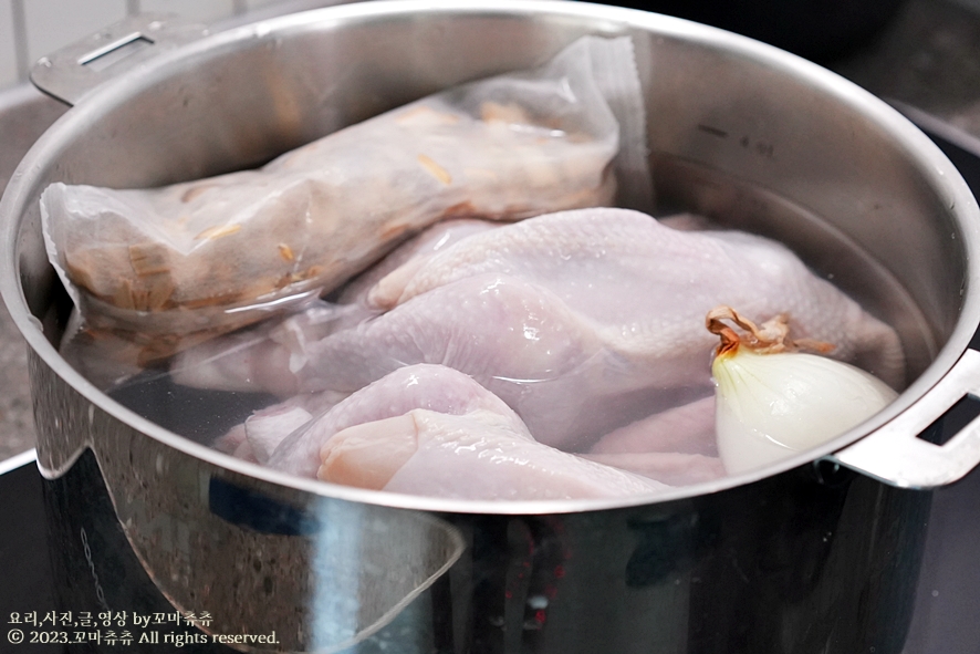 전복 삼계탕 끓이는법 간단 냄비 삼계탕 끓이는법 재료 만들기 영계 삼계탕 닭손질 여름 보양식