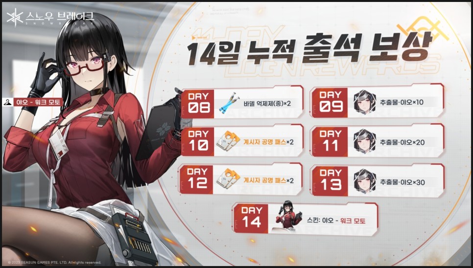 스노우 브레이크: 포비든 존 등급표 리세 참고 서브컬쳐 SF 슈팅RPG 신규모바일게임