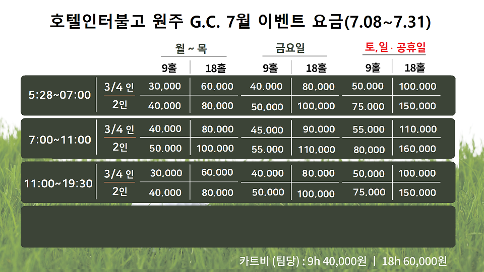 강원도 9홀 골프장 노캐디로 연습하기 좋은 원주인터불고cc