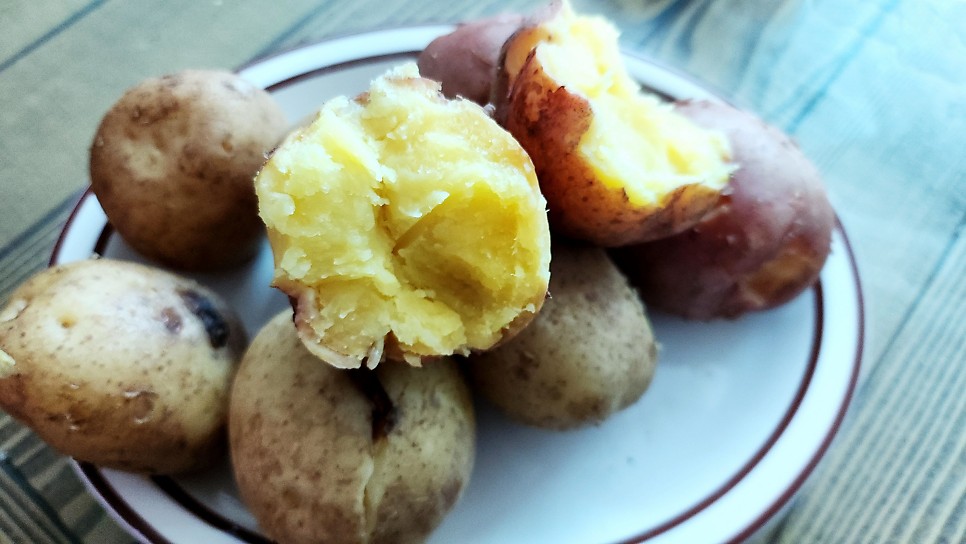 통감자버터구이 감자간식 홍감자삶는법 에어프라이어 버터감자구이  홍감자요리