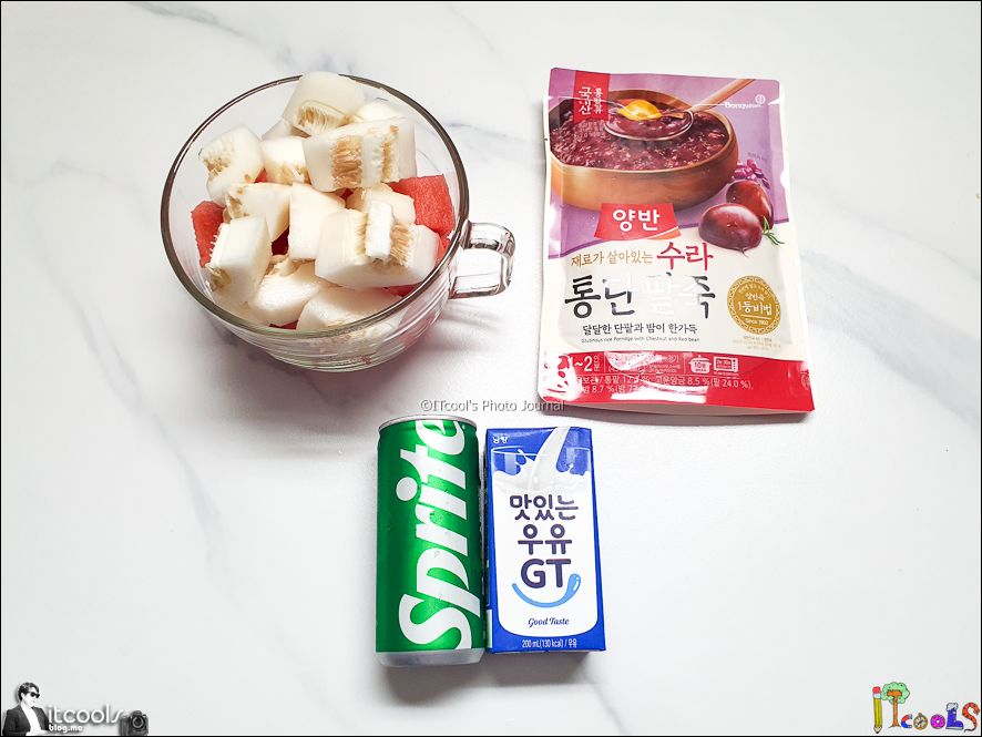 내 맘대로 일본식 디저트 과일 화채 안미츠(あんみつ) - 단팥죽 안미츠 수박 참외 과일화채 만들기