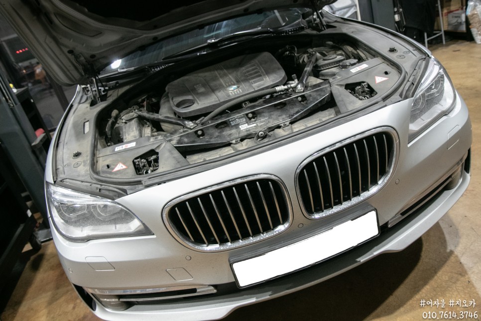BMW F01 7시리즈 730d, 벨트세트 워터펌프 써모스텟 로워암 텐션스트럿 등속조인트까지 정비