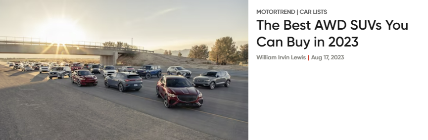 아이오닉5, 모터트렌드 선정 2023년 구입 가능한 최고의 AWD SUV 1위 선정