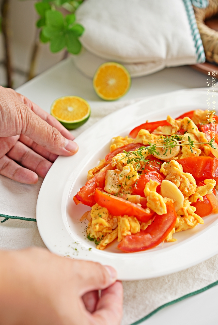 토마토 계란볶음 만들기 굴소스 다이어트 토마토 요리 칼로리 토달볶 레시피 토마토 달걀볶음 스크램블에그 토달볶음