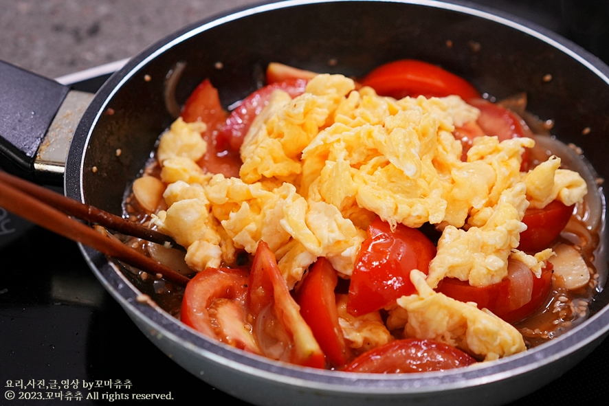 토마토 계란볶음 만들기 굴소스 다이어트 토마토 요리 칼로리 토달볶 레시피 토마토 달걀볶음 스크램블에그 토달볶음