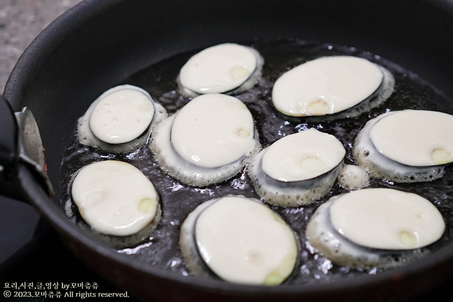 바삭한 가지전 만드는 법 아기 가지전 만들기 칼로리 가지 부침개 전 간장 소스