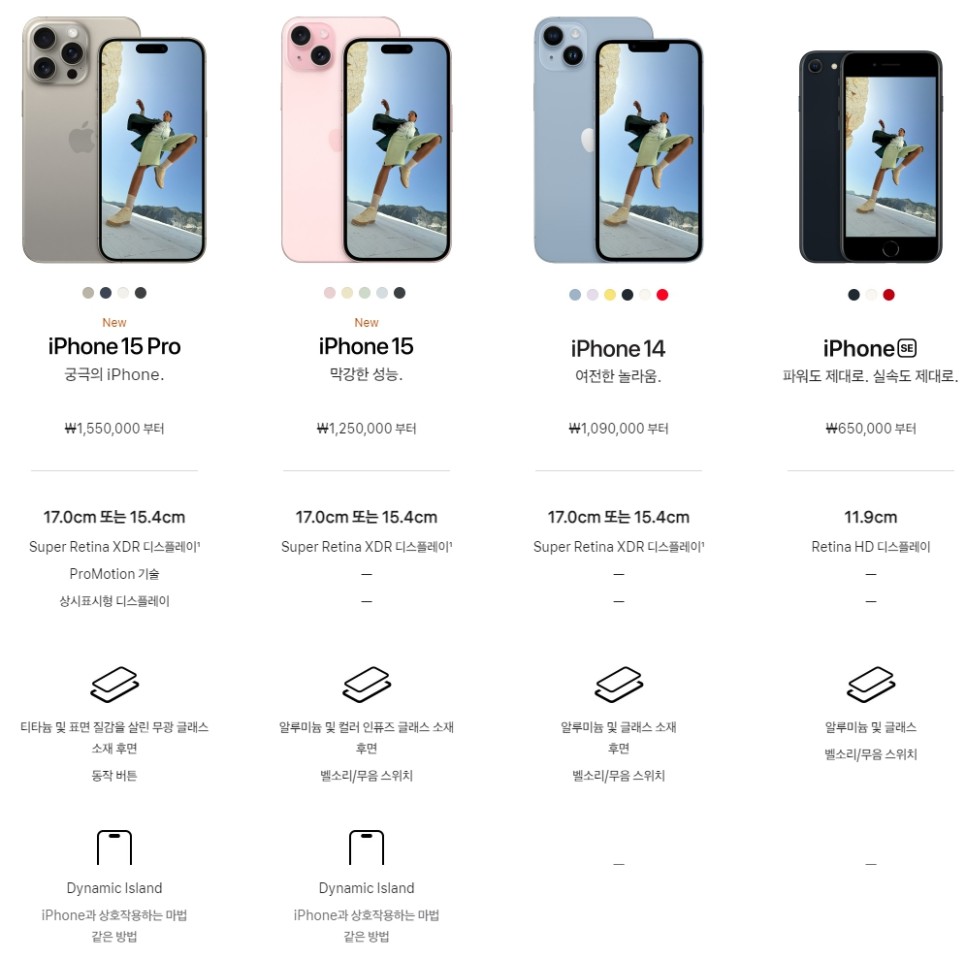 아이폰15 프로맥스 프로 플러스 스펙 비교 및 출시일정 알아보기