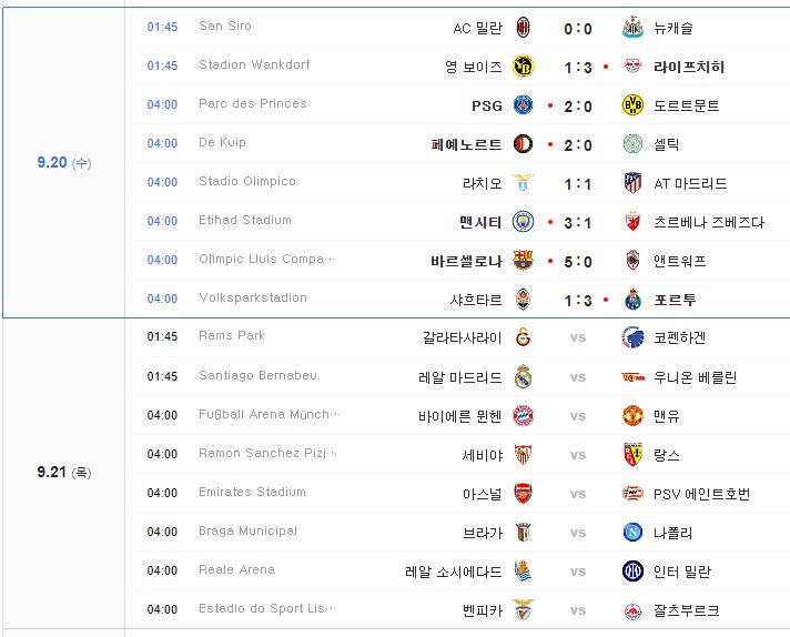 23-24 UEFA 챔피언스리그 일정 유로파리그 일정 조편성 중계 해외축구